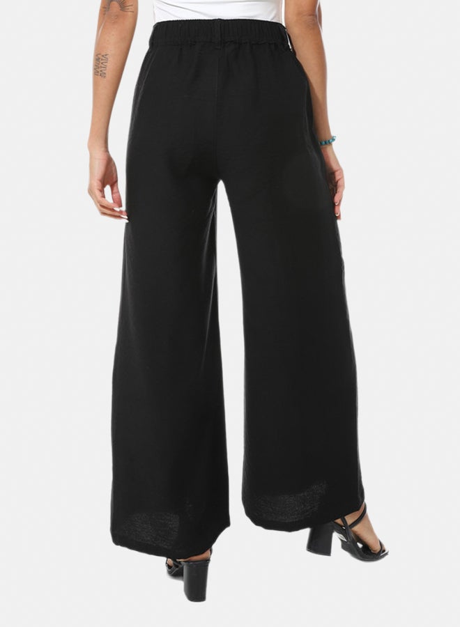 Azul Buttons On One Leg Lenin Pants - Image 2